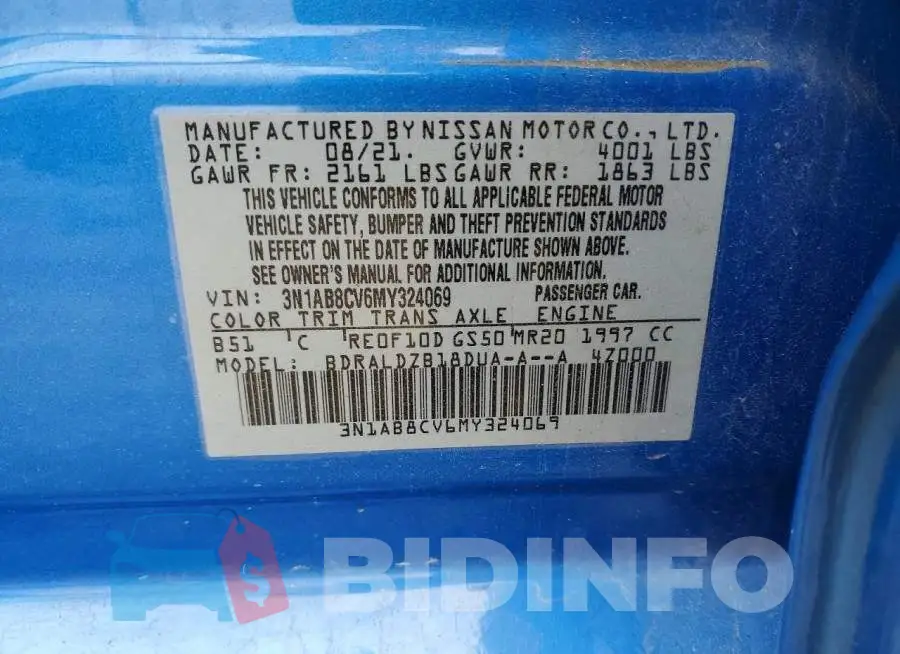 3N1AB8CV6MY324069 Photo# 13