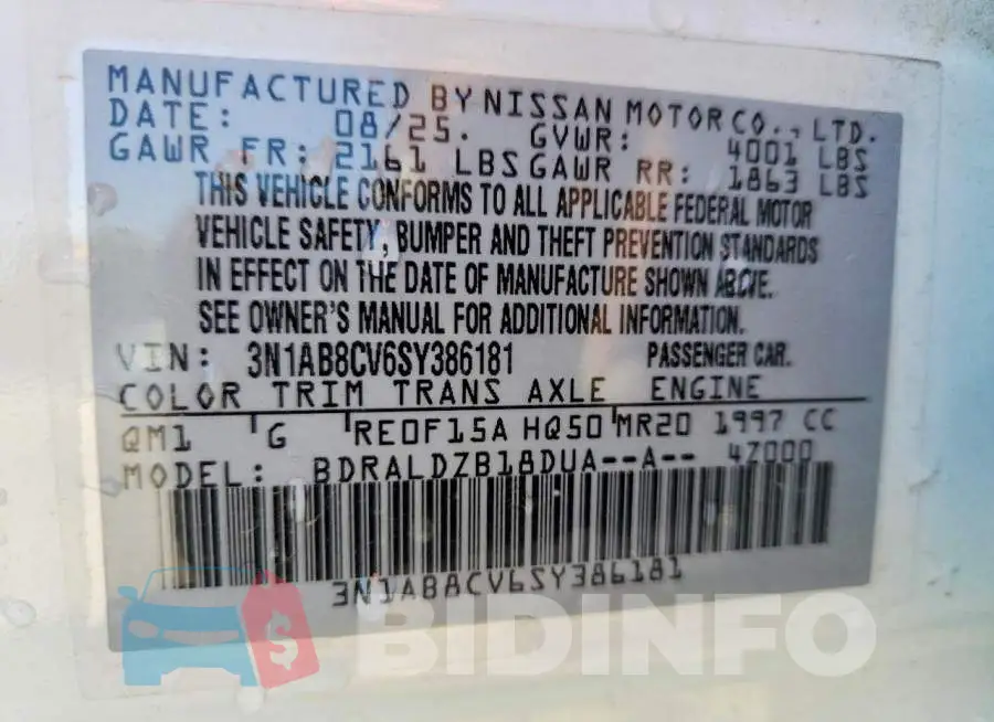 3N1AB8CV6SY386181 Photo# 12