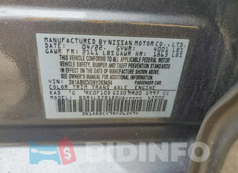 3N1AB8CV9NY263494 Photo# 12