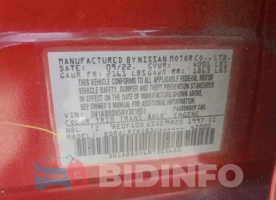 3N1AB8DV6NY301651 Photo# 12