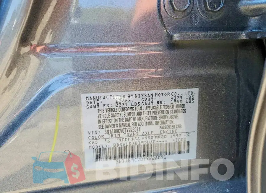 3N1AB9CV0TY228071 Photo# 12