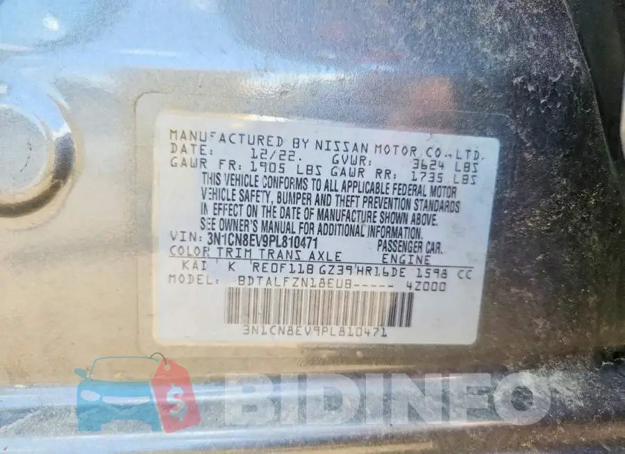 3N1CN8EV9PL810471 Photo# 12