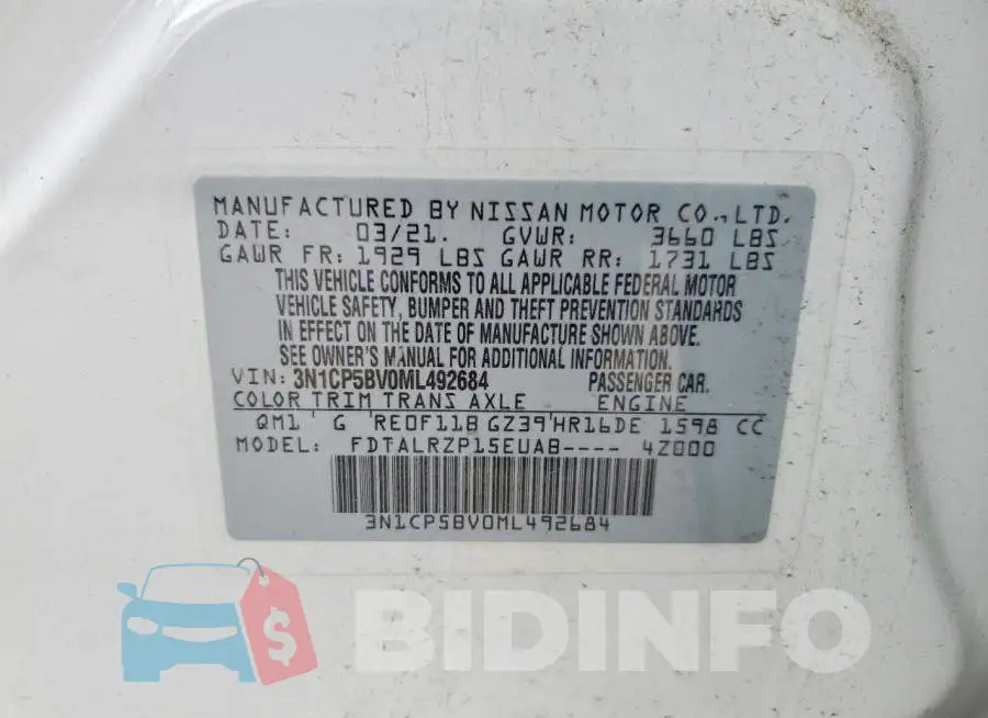 3N1CP5BV0ML492684 Photo# 12