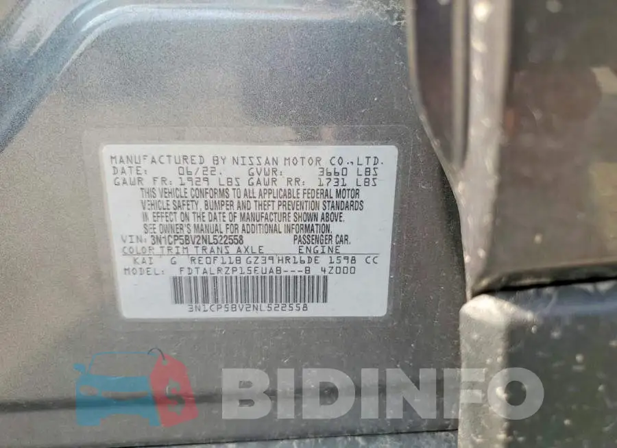 3N1CP5BV2NL522558 Photo# 12
