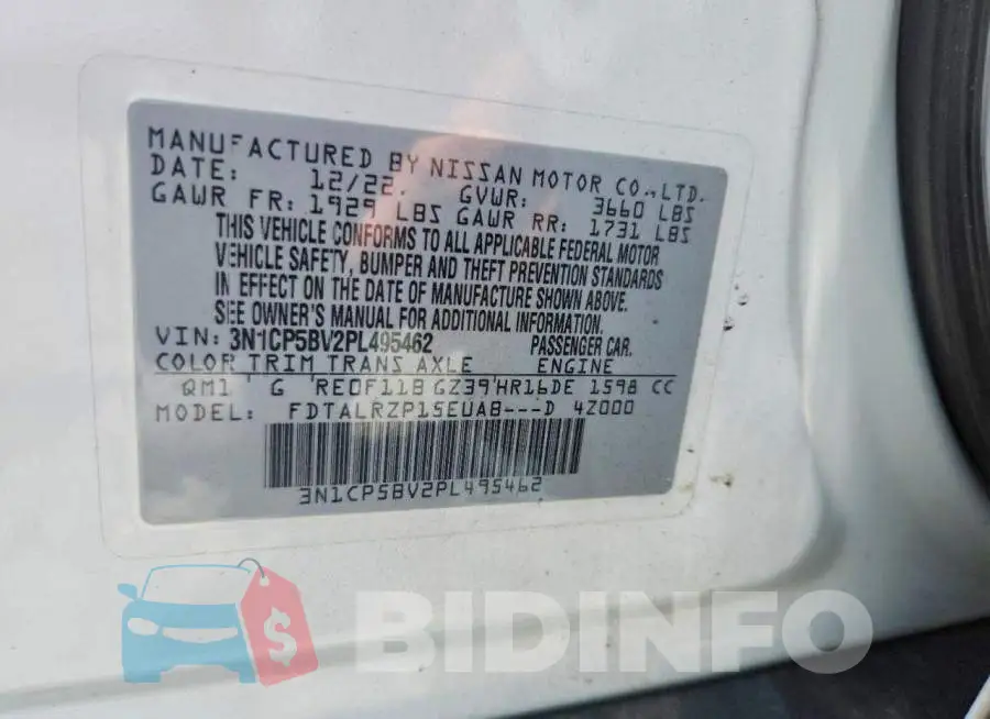 3N1CP5BV2PL495462 Photo# 14