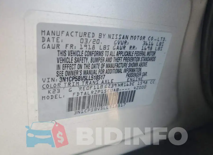3N1CP5BV5LL518517 Photo# 13