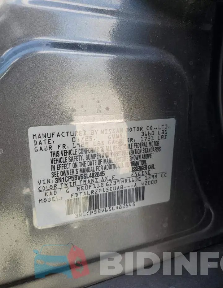 3N1CP5BV6SL482545 Photo# 13