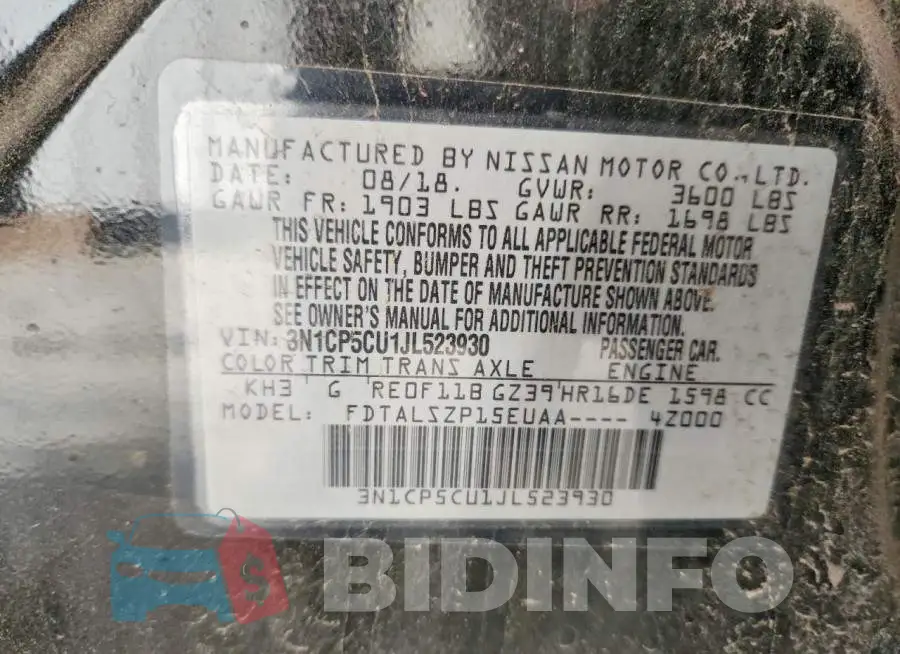 3N1CP5CU1JL523930 Photo# 12