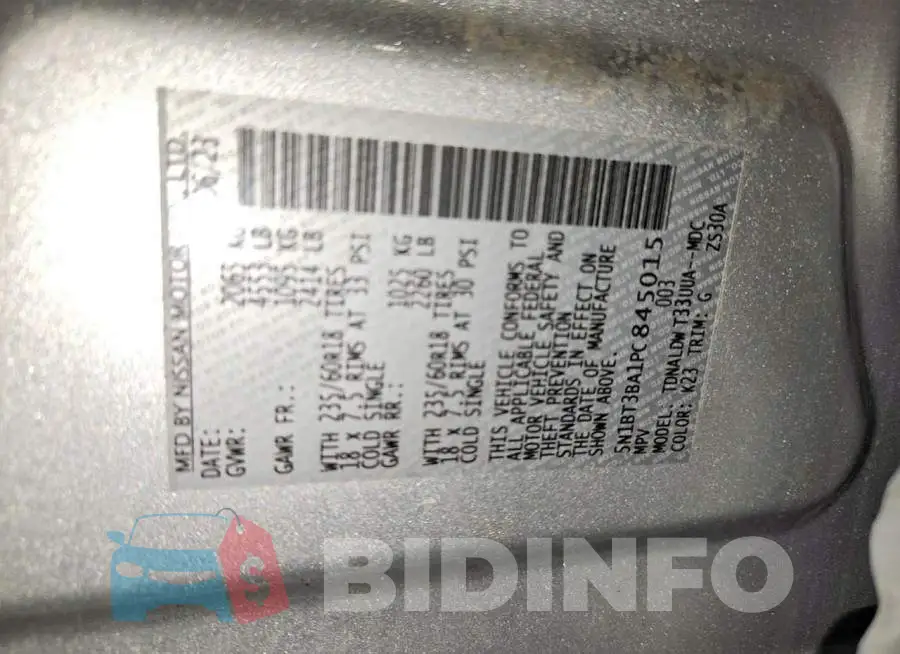 5N1BT3BA1PC845015 Photo# 13