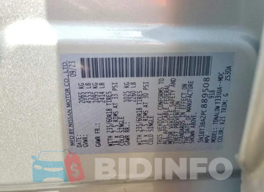 5N1BT3BA2PC889508 Photo# 13
