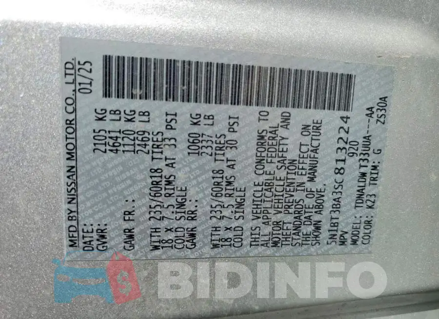 5N1BT3BA3SC813224 Photo# 13
