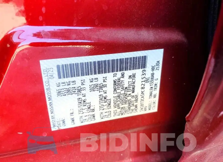 5N1BT3CA5PC821539 Photo# 13