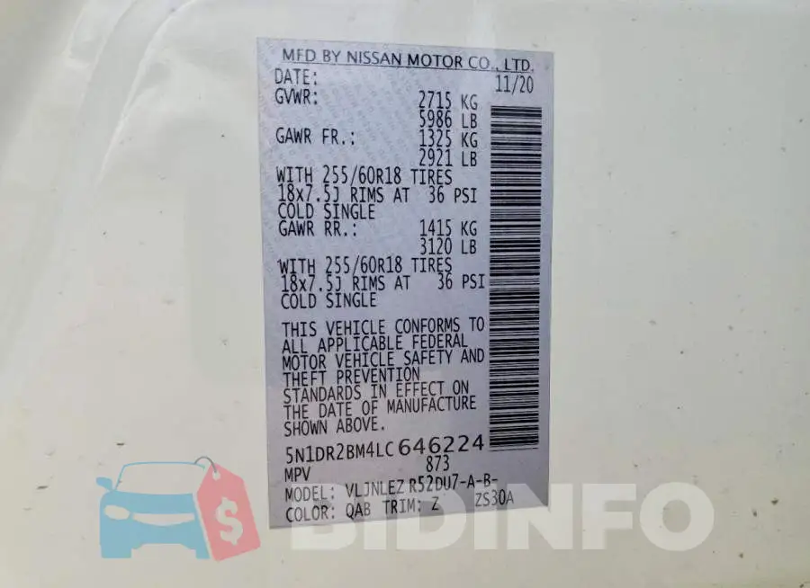 5N1DR2BM4LC646224 Photo# 14