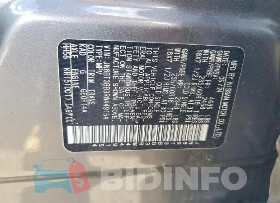 JN8BT3BB3RW449154 Photo# 13