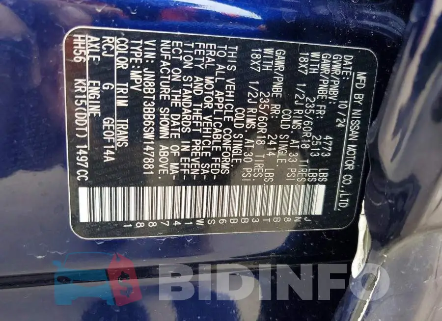 JN8BT3BB6SW147881 Photo# 13