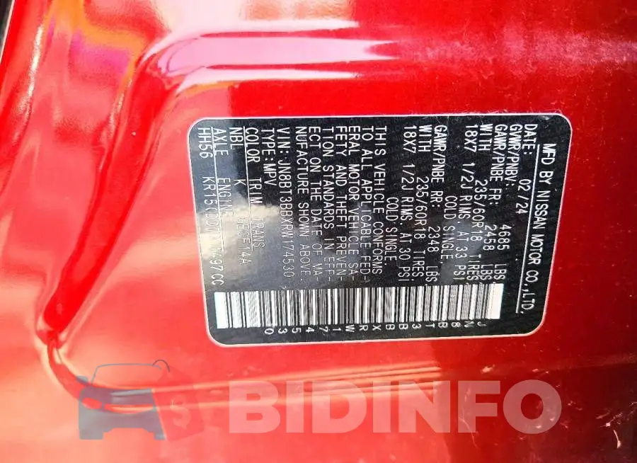 JN8BT3BBXRW174530 Photo# 13