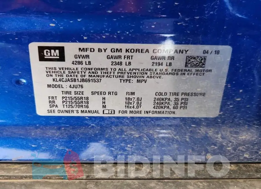 KL4CJASB1JB691537 Photo# 13