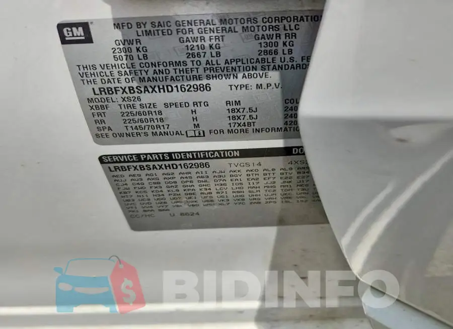 LRBFXBSAXHD162986 Photo# 13