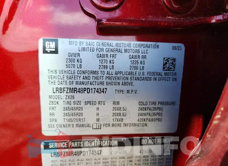 LRBFZMR48PD174347 Photo# 14