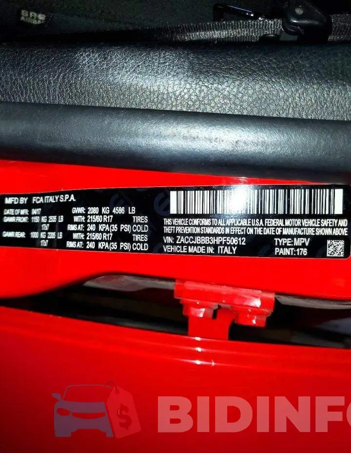ZACCJBBB3HPF50612 Photo# 13