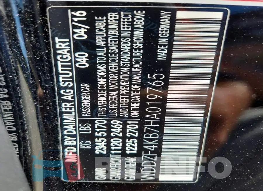 WDDZF4KB7HA019765 Photo# 13