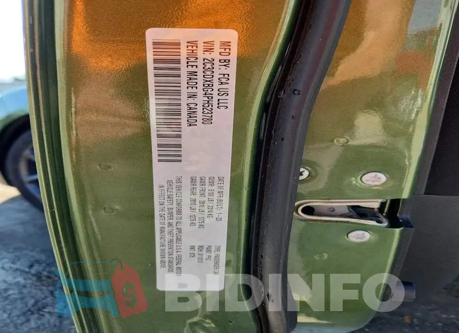 2C3CDXBG4PH523780 Photo# 12