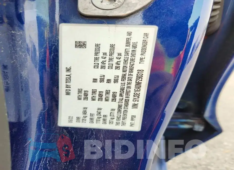 5YJ3E1EA0NF290318 Photo# 12