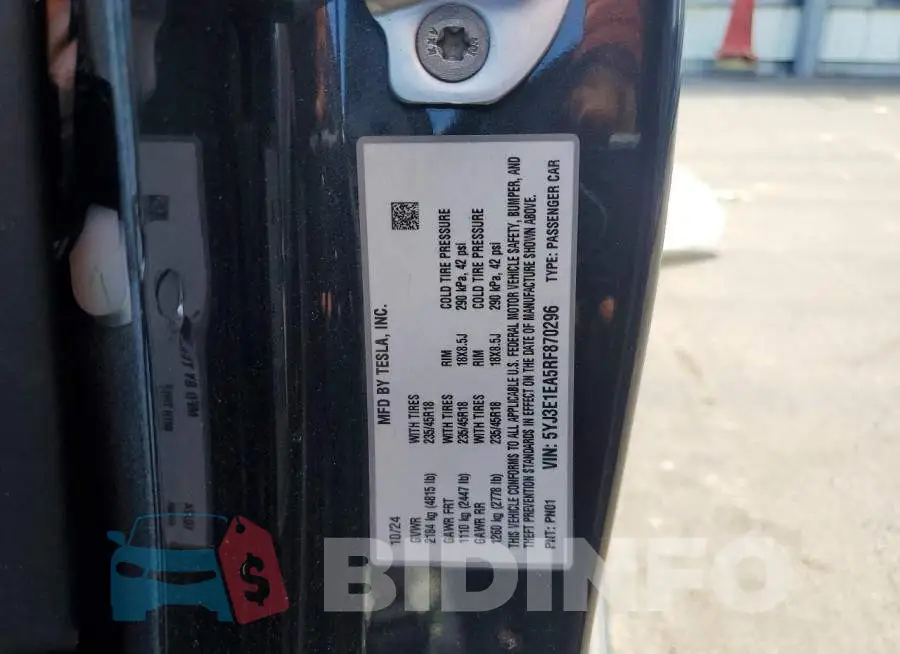 5YJ3E1EA5RF870296 Photo# 12