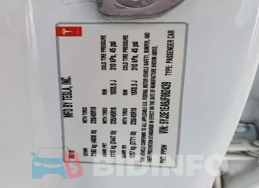 5YJ3E1EA9JF062439 Photo# 12