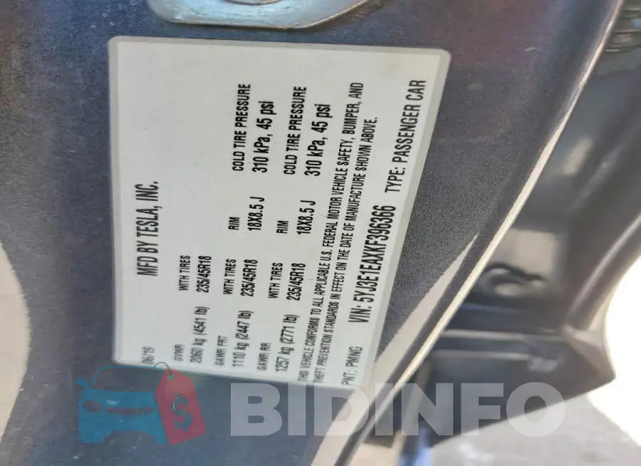 5YJ3E1EAXKF396366 Photo# 12