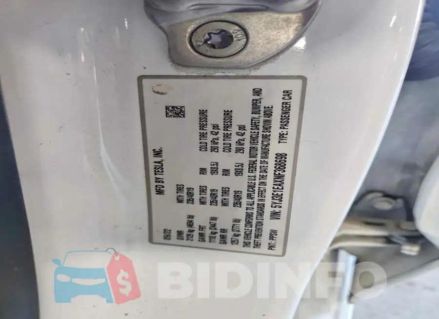 5YJ3E1EAXNF368698 Photo# 12