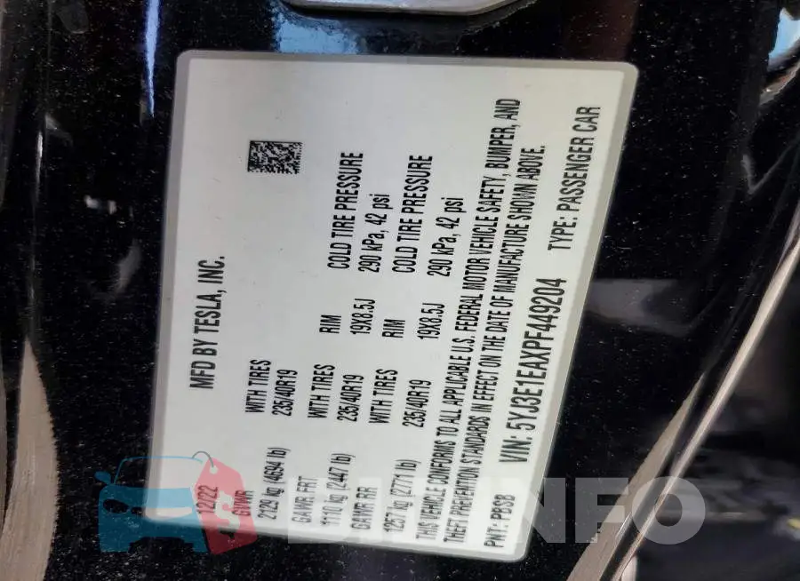 5YJ3E1EAXPF449204 Photo# 12
