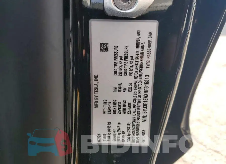 5YJ3E1EAXRF815813 Photo# 13