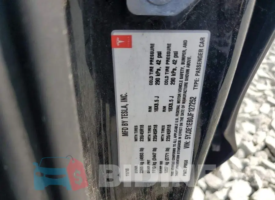 5YJ3E1EB0JF127252 Photo# 12