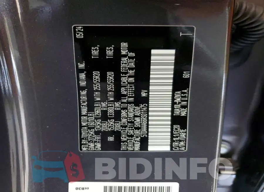 5TDAAAA66RS011475 Photo# 13