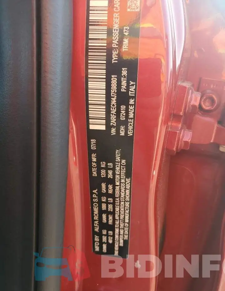 ZARFAECN4J7598801 Photo# 12