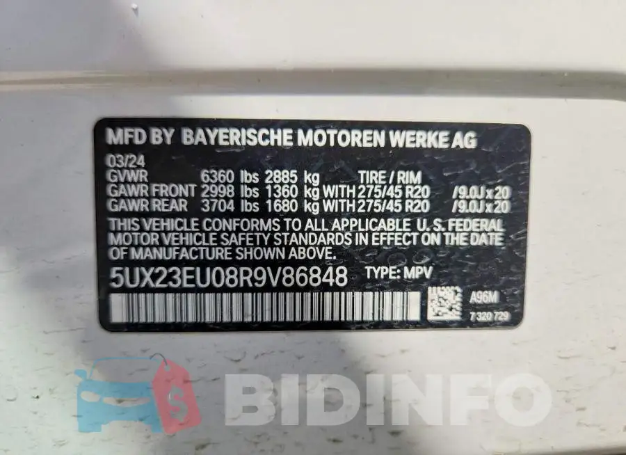 5UX23EU08R9V86848 Photo# 12