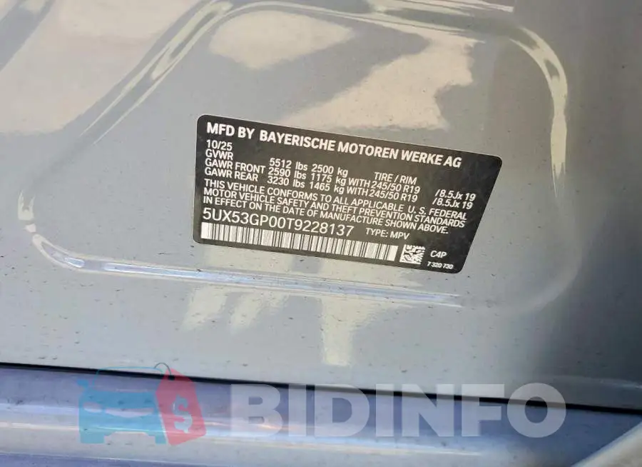 5UX53GP00T9228137 Photo# 13