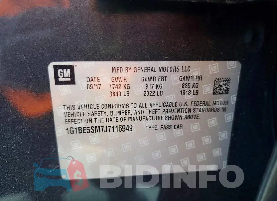 1G1BE5SM7J7116949 Photo# 12