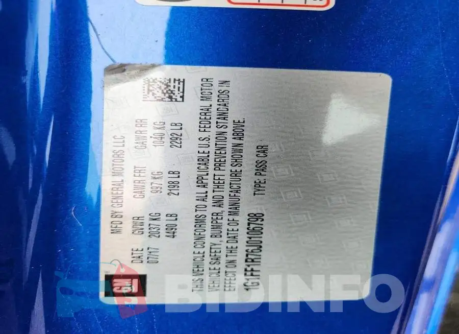 1G1FF1R76J0106798 Photo# 12