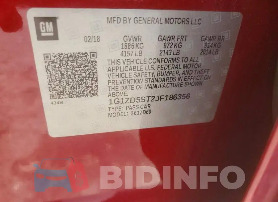 1G1ZD5ST2JF186356 Photo# 12