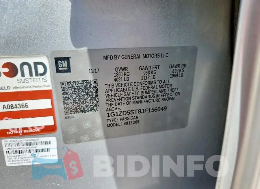 1G1ZD5ST8JF156049 Photo# 13