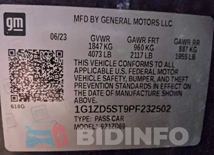 1G1ZD5ST9PF232502 Photo# 13
