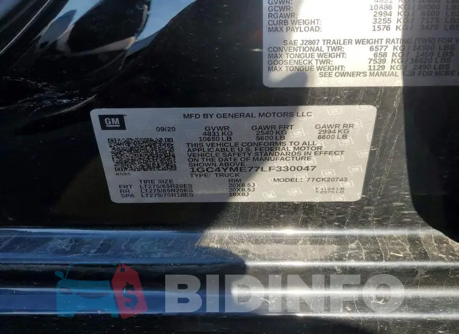 1GC4YME77LF330047 Photo# 12