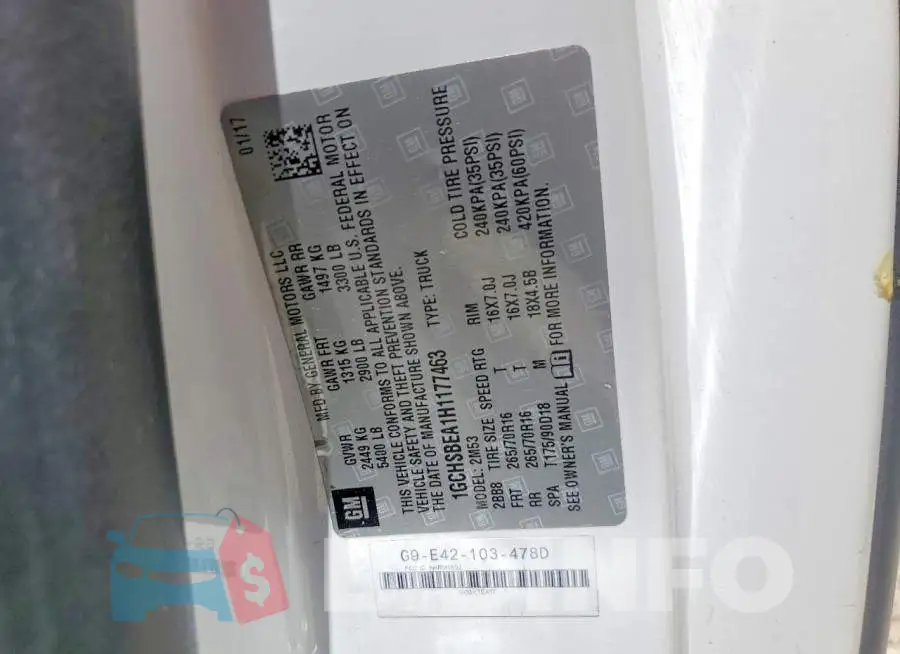 1GCHSBEA1H1177463 Photo# 12