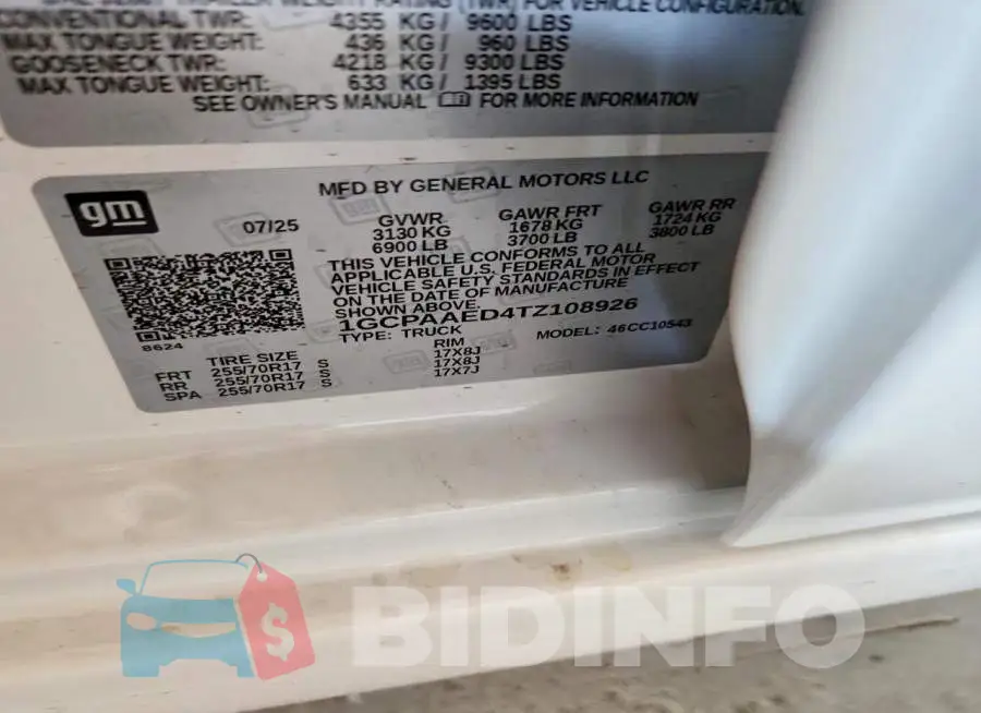 1GCPAAED4TZ108926 Photo# 12