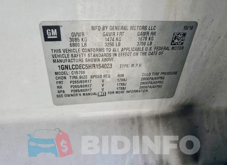 1GNLCDEC5HR154023 Photo# 13