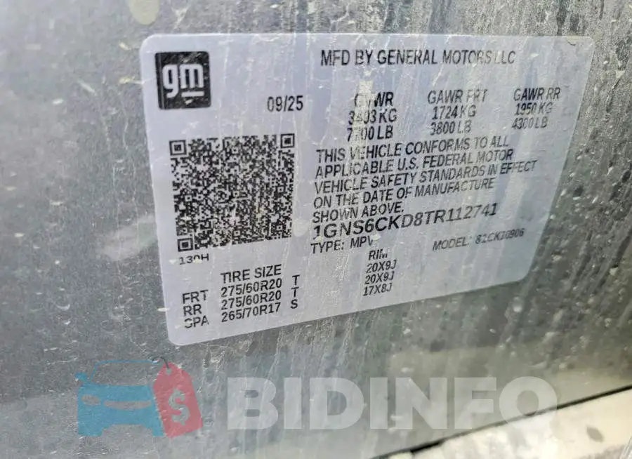 1GNS6CKD8TR112741 Photo# 13