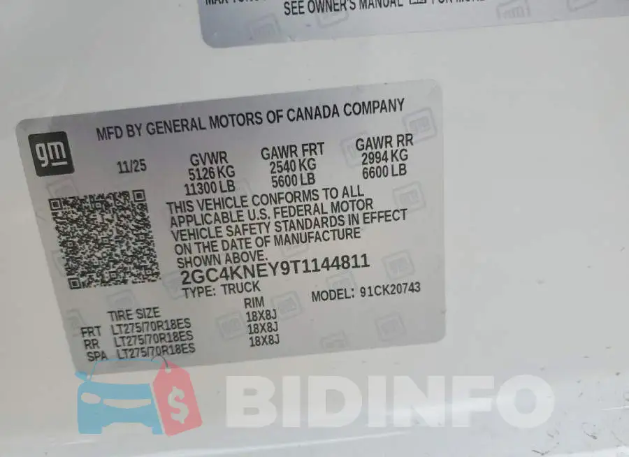 2GC4KNEY9T1144811 Photo# 12