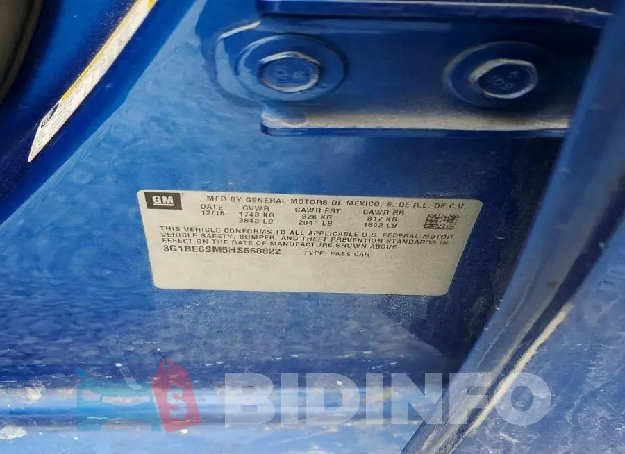 3G1BE6SM5HS568822 Photo# 12